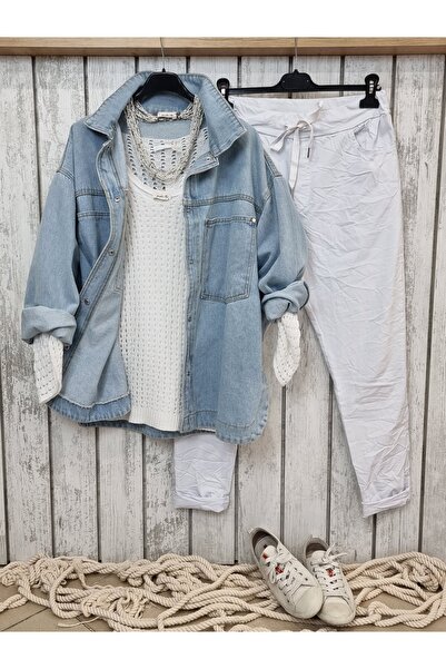 pudubutik Lycra Plus Size Trousers White