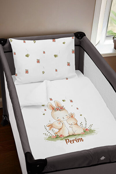 Homamia Isme Özel 75x120 Park Yatak Beşik Nevresim Takımı