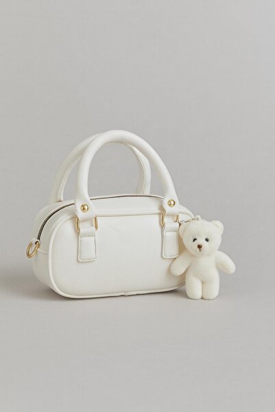 RumyaCollection White Women Bonnie Plush Keychain Gift Hand and Shoulder Bag