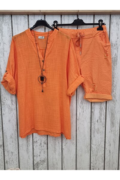 pudubutik İtalyan Müslin Gömlek Turuncu