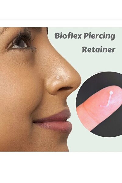 TakıConcept Antialerjik Şeffaf Bioplast Silikon Görünmez Burun Piercingi Hızma
