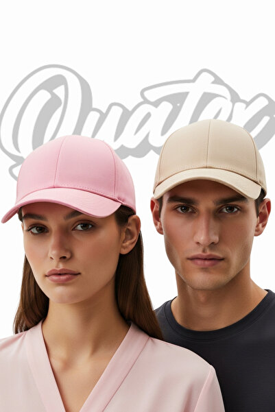 QUATEX Basic Hat 2 Pack – Ροζ – Κρέμα 100% βαμβάκι Gabardine Unisex Μοντέλο