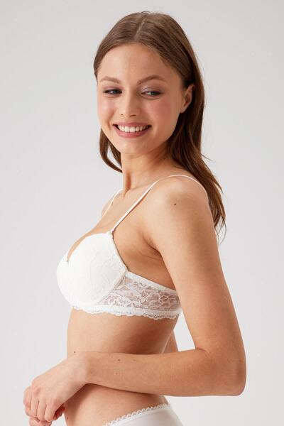 Pierre Cardin Γυναικείο σουτιέν Ecru 6200 Madrid χωρίς ενδοστρώματα με δαντέλα (TAK - ΑΦΑΙΡΕΤΑΙ ΤΟ ΣΤΡΑΠΟ)