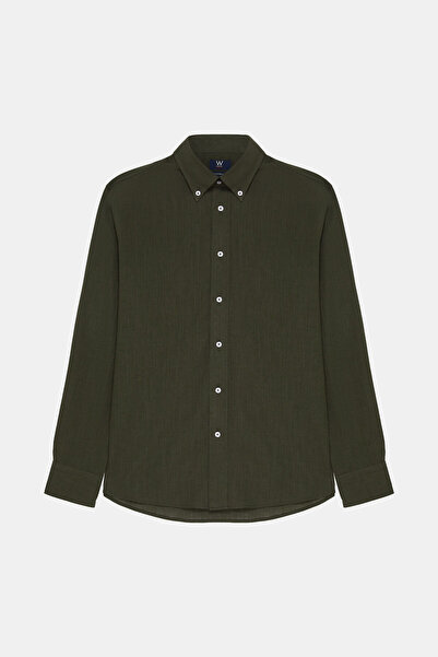 W Collection YEŞİL UZUN KOLLU GÖMLEK