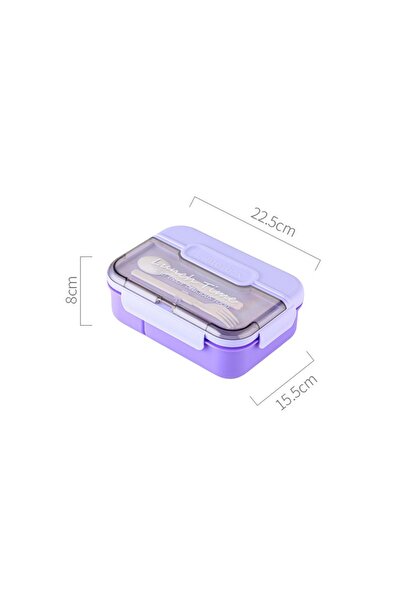 SUMAKA Lunch Box 1450ml 3 Compartments Student Sealed Adult With Spoon And Fork Leak Proof Microwavable