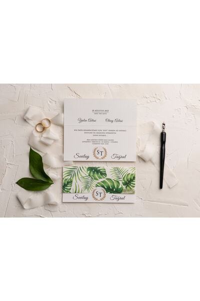 ERDEM DAVETİYE Düğün, Nişan, Nikah Davetiyesi (50 Adet) 9246