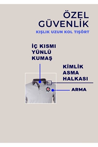 Selçuklu Plus Yeni Kamu Personel Özel Güvenlik Tişört Uzun Kollu Kışlık Tshirt Yönetmeliğe Uygun