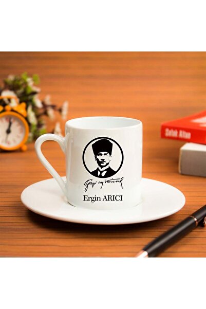 Kalemedair Kişiye Özel Türk Kahvesi Fincanı Seti - Atatürk Temalı