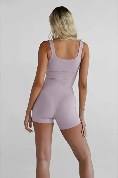 Thestiluxe Strappy Back Low-Cut Wide Neckline Yoga Sports Jumpsuit