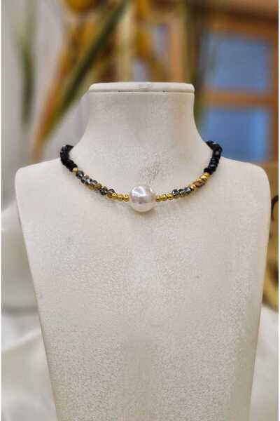 Ivory Pearl Boncuk, Kristal ve İnci Kadın Kolye Küpe Seti - Zarif Tasarım