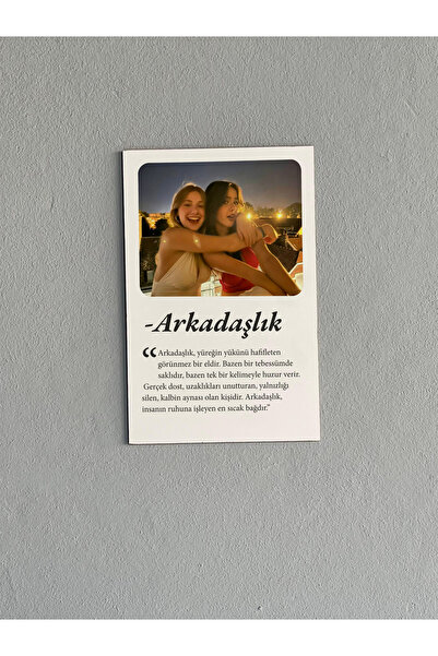 Grafik Le Reklam Baskı Merkezi Arkadaşlık Temalı Anlamlı Ahşap Tablo | 20x30 UV Baskı – En İyi Arkadaşa Hediye