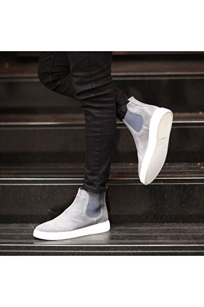 SailLakers - Gri Süet Deri Eva Taban Unisex Chelsea Bot 102-041-HE1065