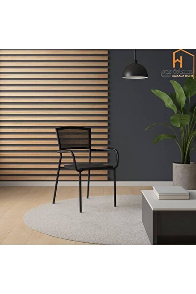 Al Saada Home كرسي حديدي فردي خارجي - أسود