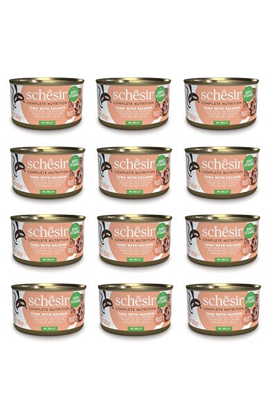 Schesir Ton Ve Somonlu Tam ve Dengeli Kedi Konserve Jöleli 85 Gr. X 12 Adet