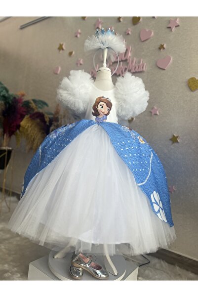 NA ADDESIGN Prenses sofia kabarık tüllü elbise ve prenses tacı