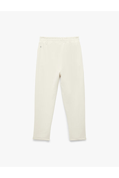 Koton High Waist Ribbed Pocket Detail Straight Leg Modal Blend Sports Sweatpants