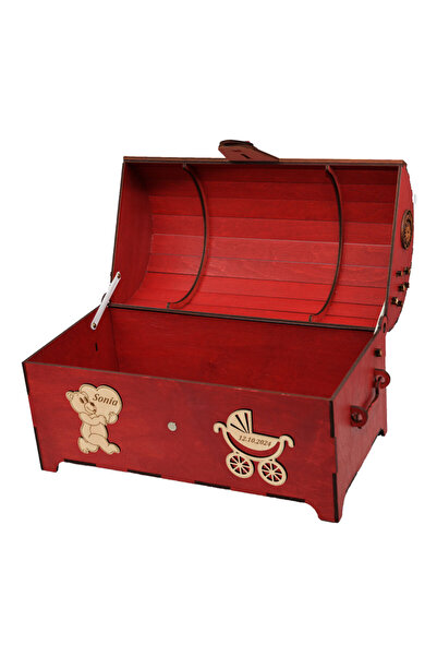 Piksel Box, Wooden Chest, Piksel, for Baptismal Kit, 35x18x23 cm, handmade