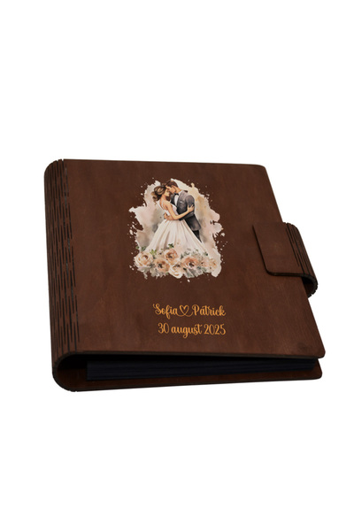 Piksel Guestbook de nunta, Album foto din lemn personalizat, A5, Piksel, pix ...