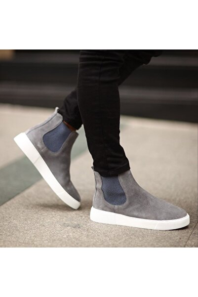 SailLakers - Gri Süet Deri Eva Taban Unisex Chelsea Bot 102-041-HE1065