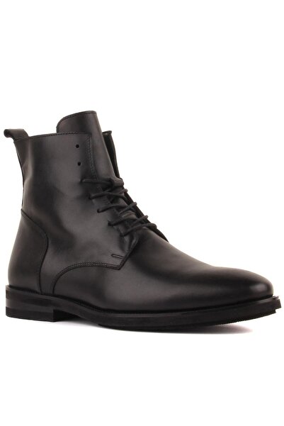 SailLakers - Black Leather Zippered Men's Boots 102-055-1155084