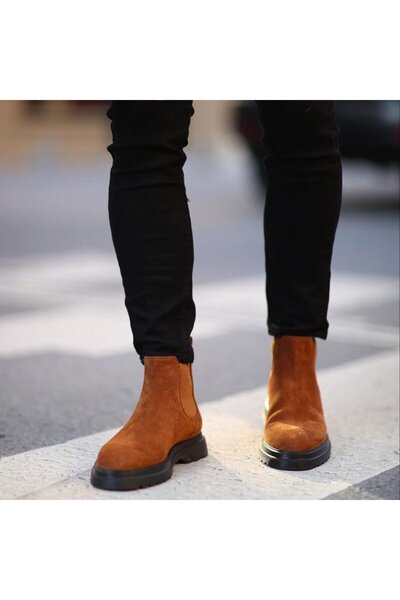 SailLakers - Tan Suede Leather Men's Chelsea Boots 102-8012-H1085