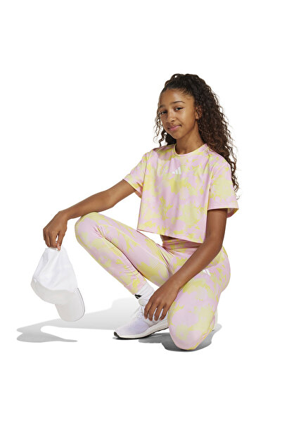 adidas Jg Tr-Es Fl Te Powye Yellow Short Sleeve T-Shirt for Girls