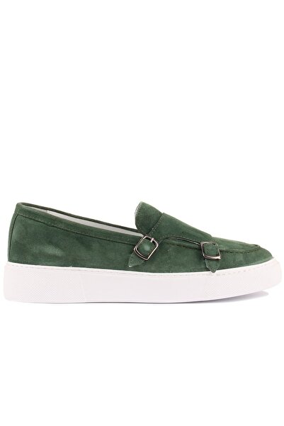 SailLakers - Green Suede Leather Men's Casual Shoes 101-2301001065