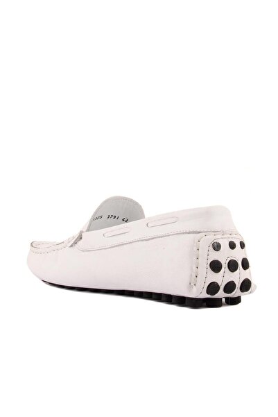 SailLakers - Beyaz Deri Marine Serisi Erkek Loafer 101-3791-11169