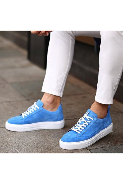 SailLakers - Μπλε σουέντ ανδρικά παπούτσια casual 101-7051-GOM228