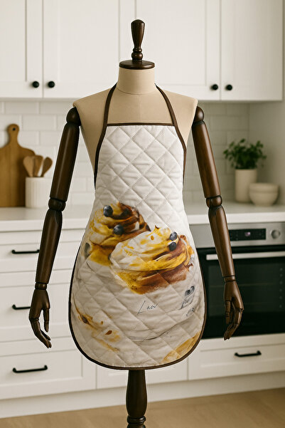 Limon Soft Kapitoneli Mutfak Önlüğü Dijital Baskılı Önlük