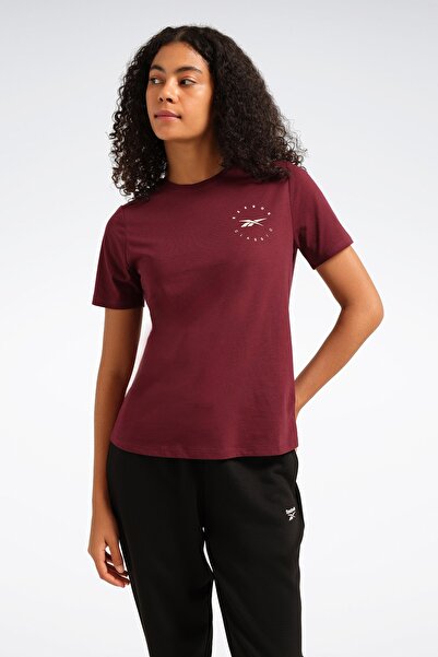 Reebok Q3 ID TEE Bordo Kadın Kısa Kol T-Shirt