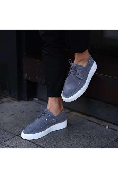 SailLakers - Gray Suede Men's Casual Shoes 101-8032-He1065