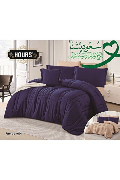 HOURS Horse Never 4-Piece Plain Double-Sided Quilt Set Renee-01