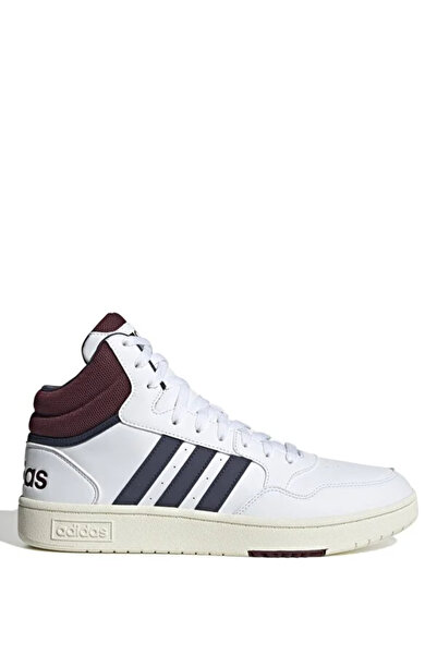adidas HP7895 Hoops 3.0 Mid Erkek Uzun Sneaker Ayakkabısı Beyaz Lacivert