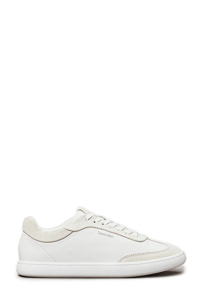 Calvin Klein CUPSOLE LACE UP - LTH SUE Beyaz Kadın Sneaker