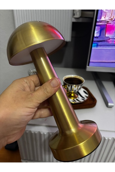 SEVEN7 Dokunmatik Şarjlı Metal gövde Lamba bronz ve GOLD