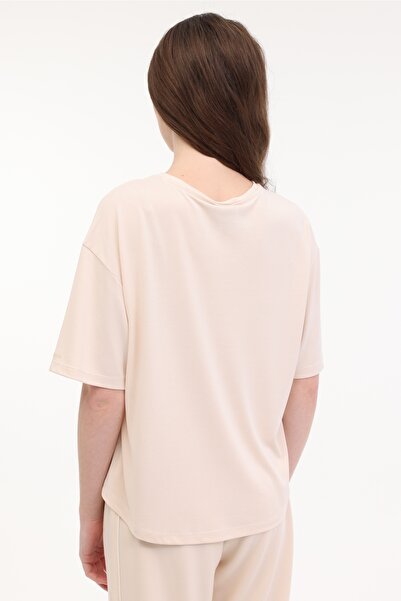 lumberjack WL BRENDA 11CK612 5FX Bej Kadın Kısa Kol T-Shirt