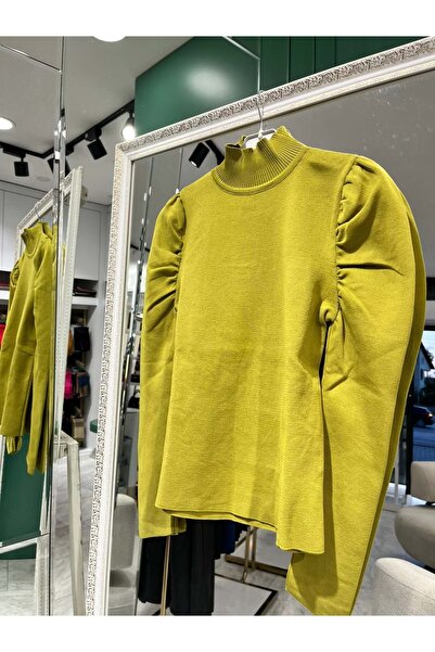 MERAM BUTİK Joy in Joy Princess Sleeve Knitwear Body - Oil Green - Standard