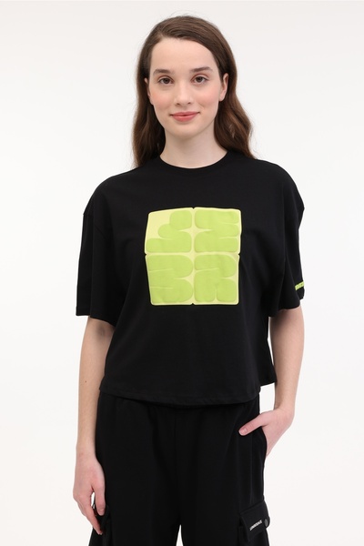 lumberjack WL WHITE 11SS9091 5FX Μαύρο γυναικείο κοντομάνικο μπλουζάκι