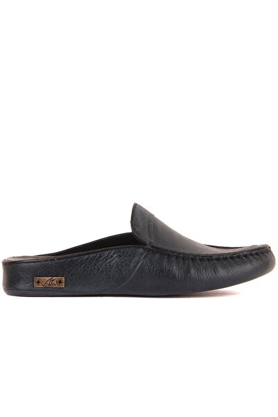 SailLakers - Ανδρικές παντόφλες σπιτιού από δέρμα βενζίνης πράσινο χρώμα 110-547-X