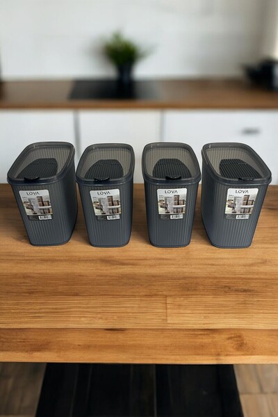 Hesaplı Kasa Food Storage Container 2.5 Lt, Anthracite, Set of 4