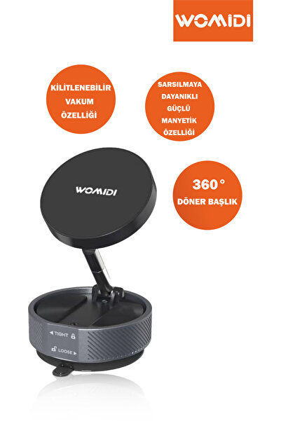 womidi Araç İçi Telefon Tutucu – Güçlü Yapışkan Taban, 360° Döner Başlık Arab...