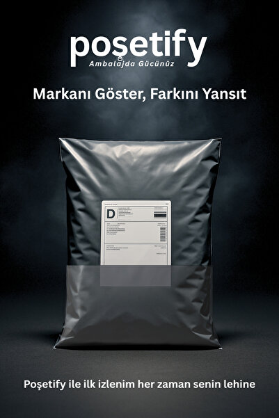 POŞETİFY 25 Adet Cepli Kargo Poşeti 45x55+5 cm | Gri Renk Yapışkan Bantlı Gönderi Zarfı | E-Ticaret Poşeti