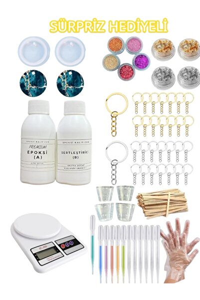 cnk craft shop 1.5 KG EPOKSİLİ Şeffaf Epoksi Reçine + Epoksi Başlangıç Seti Kendi Işini Kur Hobi Seti X9 HEDİYELİ