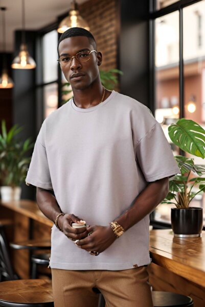 Balenbi Unisex Oversize Crew Neck Βαμβακερό μπλουζάκι 2 νήματα - 1009