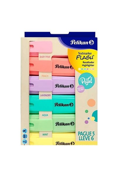 Pelikan Fosforlu Kalem (İşaret Kalemi) Pastel 6 Renk