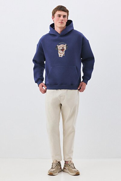 Trendiz Unisex Φούτερ γάτας με ακουστικά Indigo