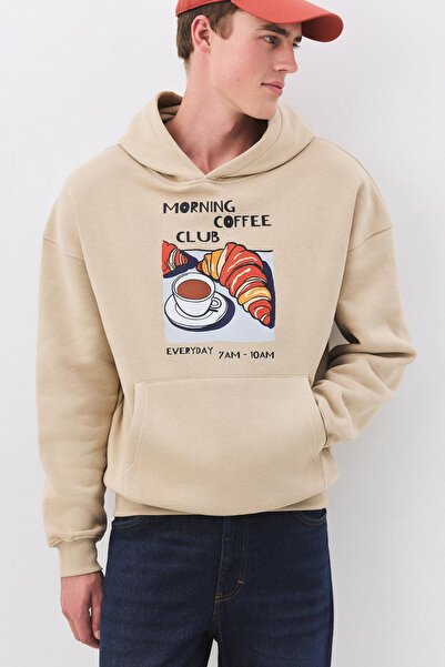 Trendiz Unisex Morning Coffee Club Sweatshirt Stone