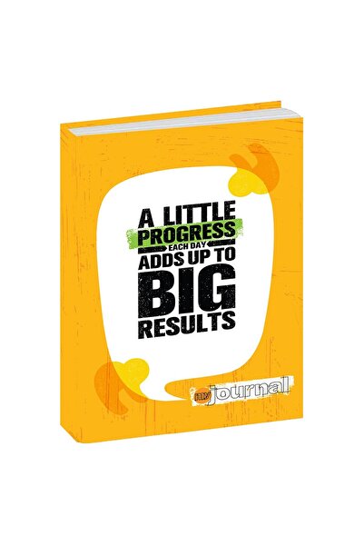 Mynote Myjournal Yellow Hard Cover Notebook - 14X20, 96Yp Dots, a Little Progress