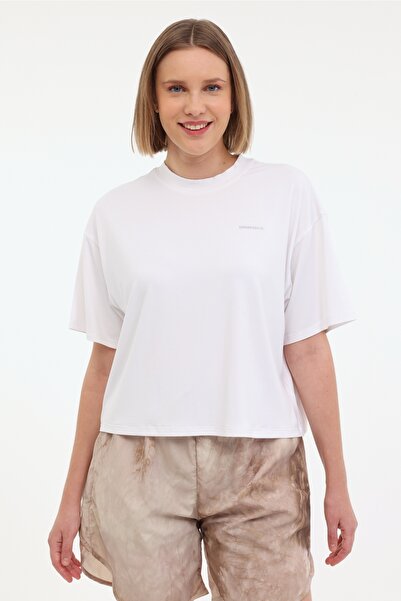 lumberjack WL BAMB 11BMB-004 5FX Ekru Kadın Kısa Kol T-Shirt